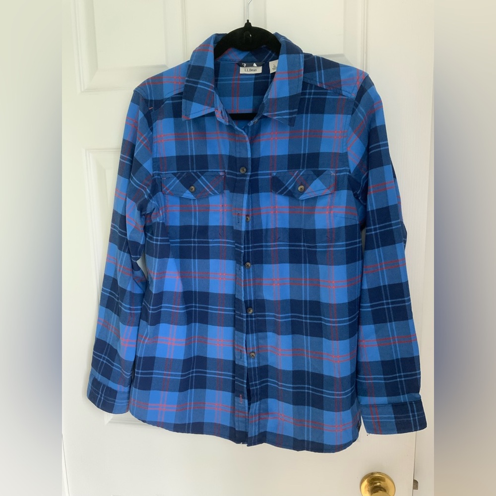 L.L. Bean Blue and Red Plaid Shirt